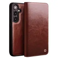Qialino Samsung Galaxy S25+ Classic Läder Plånboksfodral - Mörkbrun