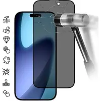 Mtp Products iPhone 17 Pro Max Privacy Heltäckande Härdat Glas Skärmskydd - 9H - Svart Kant