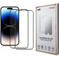 Saii iPhone 15 Pro Max 3D Premium Härdat Glas Skärmskydd - 9H - 2 St.