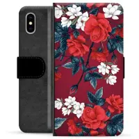 Mtp Products iPhone X / iPhone XS Premium Plånboksfodral - Vintage Blommor
