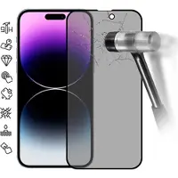 Mtp Products iPhone 16 Pro Privacy Heltäckande Härdat Glas Skärmskydd - 9H - Svart Kant