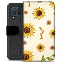 Mtp Products Samsung Galaxy A12 Premium Plånboksfodral - Solrosor