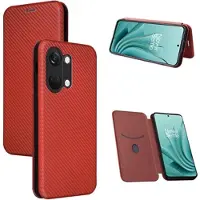 Mtp Products OnePlus Ace 2V/Nord 3 Flipfodral - Kolfiber - Brun