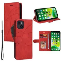 Mtp Products Bi-Color Series iPhone 14 Plånboksfodral - Röd