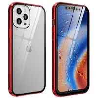 Mtp Products iPhone 12 Pro Max Magnetiskt Skal med Härdat Glas - Röd