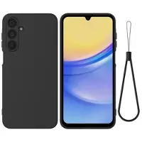 Mtp Products Samsung Galaxy M16/F16 Flytande silikon skal med handrem - Svart