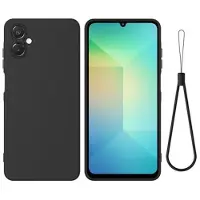 Mtp Products Samsung Galaxy A06 5G Flytande silikon skal med handrem - Svart