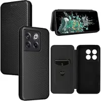 Mtp Products OnePlus 10T/Ace Pro Flipfodral - Kolfiber - Svart