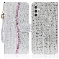 Mtp Products Samsung Galaxy A15 Plånboksfodral med glitter - Silver