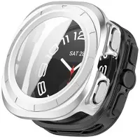 Mtp Products Samsung Galaxy Watch Ultra 2024/2025 Plastskal med Härdat Glas Skärmskydd - 47mm - Silver