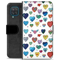 Mtp Products Samsung Galaxy A12 Premium Plånboksfodral - Hjärter