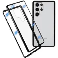 Mtp Products Samsung Galaxy S22 Ultra 5G Magnetiskt Skal med Härdat Glas - Svart
