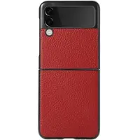 Mtp Products Samsung Galaxy Z Flip3 5G Slim Skal - Äkta Läder - Röd