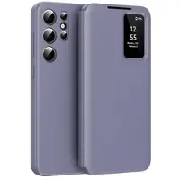 Mtp Products Samsung Galaxy S25 Ultra Smart Clear View Flip Skal med kortplats - Grå Lila