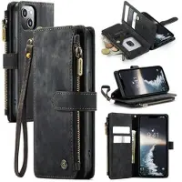 CASEME iPhone 15 C30 Multifunktionell Plånboksfodral - Svart