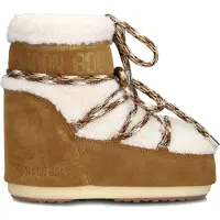 Moon Boot för kvinnor. 80D1409580 Lab69 Icon Low bruna läderstövlar i ull (36/38), Hud, Karta, Nyckelband, Casual, Snö