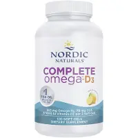 Nordic Naturals Komplett Omega-D3 citronsmak - 60 mjuka geler - 565 mg Omega-3 + 70 mg GLA + 1000 IE Vitamin D3 - EPA & DHA - Hlsosam hudkogniti