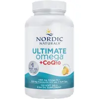 Nordic Naturals , Ultimate Omega + CoQ10, Citron, 1,280 mg, 120 Mygga (640 mg per Mygg)
