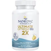 Nordic Naturals , Ultimate Omega 2X med Vitamin D3, Lemon, 60 mjuka kapslar
