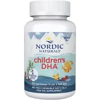 Nordic Naturals , Barns DHA, Ålder 3-6, Hallon, 360 Mini Tuggbara Mjuka Gelkapslar