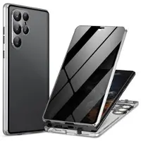 Mtp Products Samsung Galaxy S24 Ultra Magnetiskt Skal med Härdat Glas - Privacy - Silver