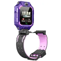 Essager Aishi Q19r Kids Smart Watch Dubbla kameror 360 Rotation Flip Design Vattentät Lbs Sos Barn Mobiltelefon För 2g Gsm Network Purple Q19R