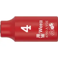 Wera 8790 A VDE 05005930001 Ytter-sexkantig Hylsnyckelinsats Isolerade 4 mm 4 mm 1/4