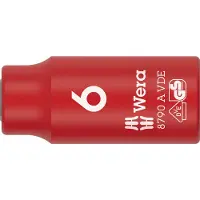 Wera 8790 A VDE 05005933001 Ytter-sexkantig Hylsnyckelinsats Isolerade 6 mm 6 mm 1/4