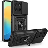 Mtp Products Motorola Moto G56 Hybrid Skal med Roterande Ring med Kameraskydd - Svart