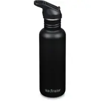 Klean Kanteen Classic Water Bottle 1011193 Black, Flip Seal Sport Cap, bottle, 800 ml
