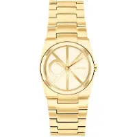 Calvin Klein Gold Plated Steel Monogram Watch