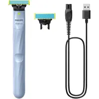 Philips OneBlade 1st Shave QP1324 - Trimmer - sladdlös - himmelsblå