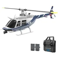 TOMTOP JMS 2,4 GHz Fjärrkontroll Helikopter 4CH Single Propeller Aileron Free Helikopter med Function One 2 battery blå