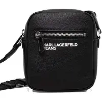 Karl lagerfeld JEANS Axelremsväska 'ESSENTIAL' svart / vit