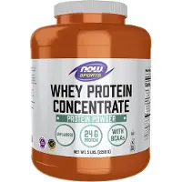 Now , Sport, Wheyprotein-koncentratproteinpulver, Ofläckat, 5 lbs (2268 g)