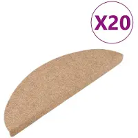 vidaXL Trappmattor självhäftande 20 st beige 56x17x3 cm