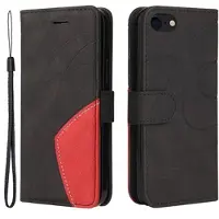 Mtp Products Bi-Color Series iPhone 7/8/SE (2020)/SE (2022) Plånboksfodral - Svart