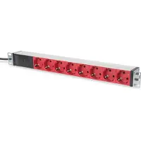 Digitus Professional DN-95410-R - Effektband (kan monteras i rack) - AC 220-240 V - 4000 Watt - ingång: IEC 60320 C14 - utgångskontakter: 8 (power CEE 7/7) - 1U - 19 - 2 m sladd - röd