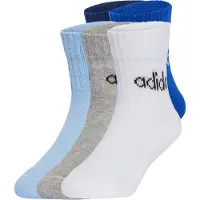 Adidas Sportsockor 'Linear Ankle 5 Pairs Kids' blå / nattblå / ljusblå / gråmelerad / vit