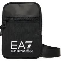 EA7 unisex. 7X000391_AF19722 Liten axelremsväska med svart maxillotyp (OSFA), Casual, Polyester