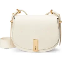 Ralph Lauren för kvinnor. 428932626002 Polo ID saddle-väska i benvit läder (OSFA), Casual, Hud
