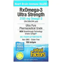 Natural Factors , RxOmega-3 Ultra Styrka, 150 mjuka kapslar (1 075 mg per Softgel)