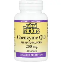 Natural Factors , Koenzym Q10, 200 mg, 30 mjuka kapslar