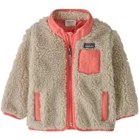 Patagonia - Fleece/dunjackor barn - Baby Retro-X Jkt Natural w/Sparkle Pink för Unisex - Barnstorlek 4 år - Beige