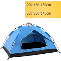 WTEMPO 3-4 personer helt utomhus automatiskt snabböppnat tält Vattentätt tält campingfamilj utomhus lättvikts omedelbar installationstält 200*150*130CM blå