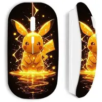 CAPACHEAP Souris - Pikachu - Eclair - Sans Fil - Blanc - Nano clé USB wifi