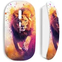 CAPACHEAP Souris - Maniacase - Lion Attaque - Sans Fil - Blanc - Design Ergonomique Confortable