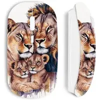 CAPACHEAP Souris - Maniacase - Lion et bébés - Sans Fil - Design - Ergonomie - Confort