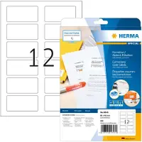 Herma Special - Papper - matt - permanent självhäftande - vit - 80 x 40 mm 300 etikett (er) (25 ark x 12) ogenomskinliga pärmetiketter
