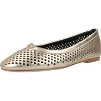 Alpe för kvinnor. 541861 Golden Liss Ballerinas i läder (39), Hud, Dorado, Karta, Ingen, Casual